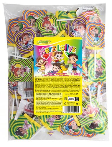 Woogie Lollipops Heart Mix / 0,60kg