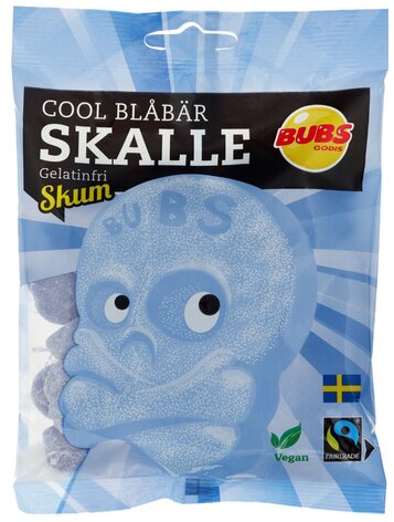 Bubs Cool Blåbär Skalle Skum 90g x 12st / 108kg