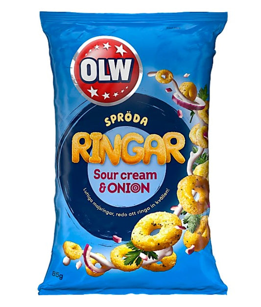 OLW Ringar Sour Cream Onion 85g x 24st / 2.04kg