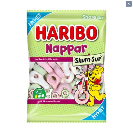 Haribo Nappar Skum Sur 120g x 12st /1.44kg