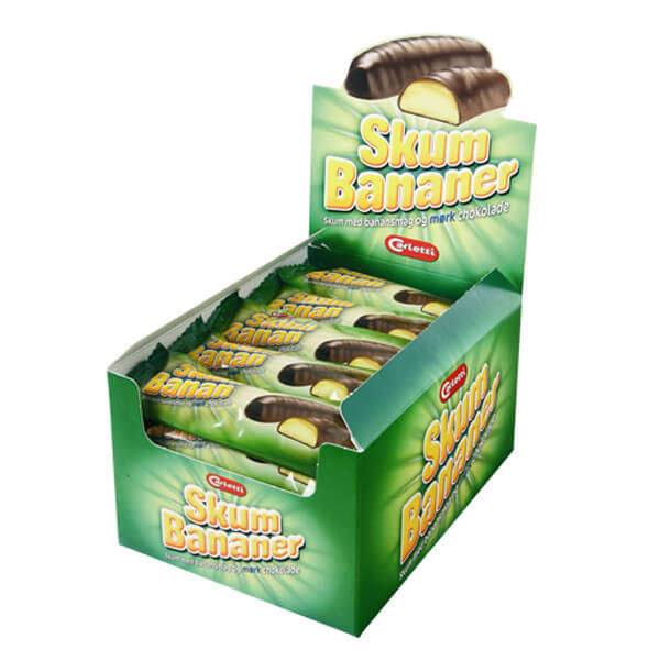 Carletti Skumbananer Inslagen 25g x 24st / 0.60kg