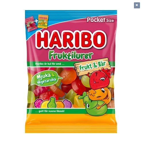 Haribo Fruktilurer Frukt Bär 80g x 24st /1.92kg
