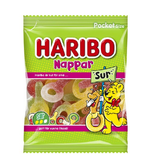 Haribo Nappar Sura 80g x 22st /1.76kg