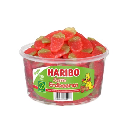 Haribo Strawberries Dose VEGAN 150st /1.35kg/L