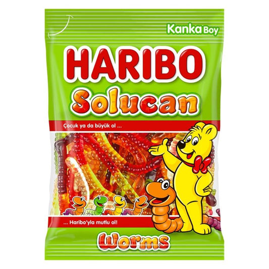 Haribo Halal Solucan Worms 80g x 24st /1.92kg/L