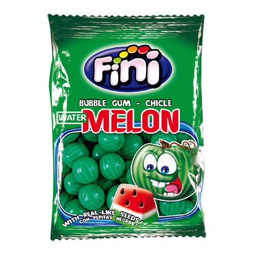 Fini Melon Fizzy Gum Bag 75g x 12st / 0.96kg