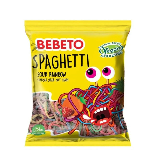 Bebeto Spaghetti Sour Rainbow 80g x 12st / 0.96kg