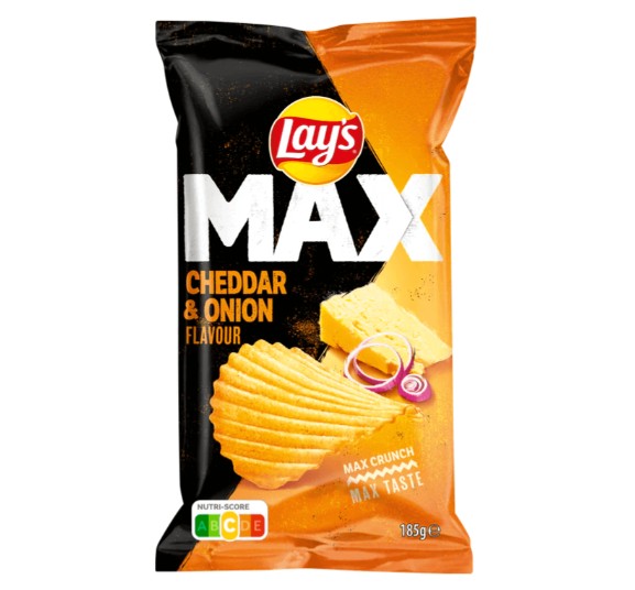 Lays Max Cheddar Onion 185g x 22st /4.07kg