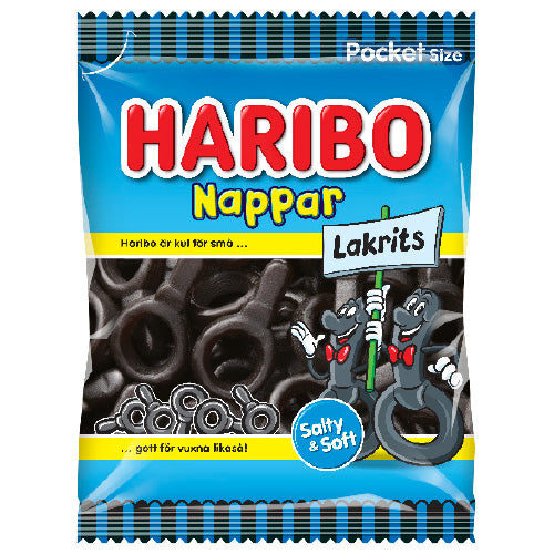 Haribo Nappar Lakrits 80g x 20st /1.6kg