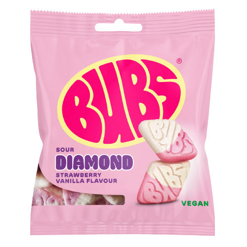 Bubs Sour Diamond Strawberry Vanilla 155g x 12st /1.86kg