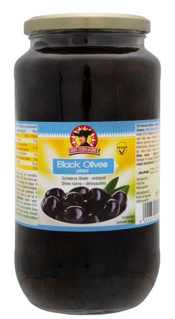 Black Olives Pitted Glass 920g x 6st / 5.52kg / L