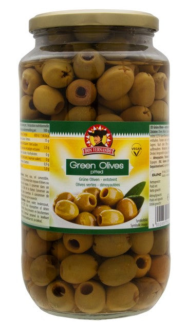 Green Olives Pitted Glass 920g x 6st / 5.52kg / L