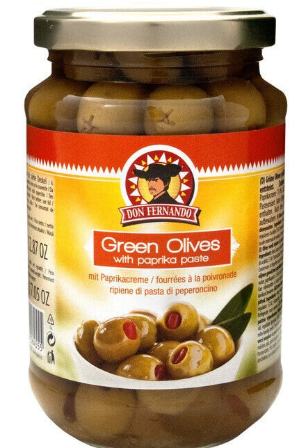 Green Olives Paprika Glass 350g x 12st / 4.20kg / L