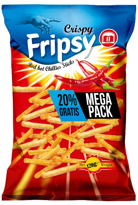 Fripsy Hot Chilli Sticks 120g x 12st / 1,44kg