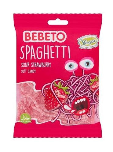 Bebeto Spaghetti Sour Strawberry 80g x 12st / 0.96kg